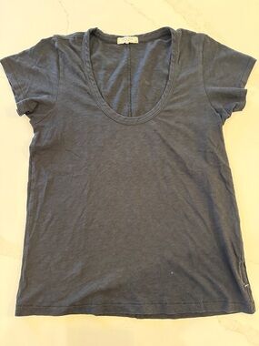 rag & bone Short Sleeve Scoop Neck Tee in  Black